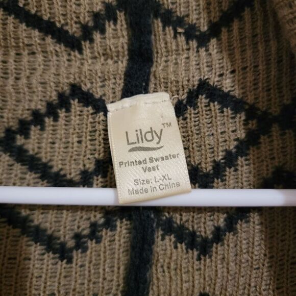 Lildy Aztec Cardigan Vest Long Fringe Hem - Picture 4 of 7